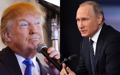 Ứng cử viên Tổng thống Mỹ Donald Trump (trái) và Tổng thống Nga Vladimir Putin - Ảnh: Reuters, Bloomberg.<br>