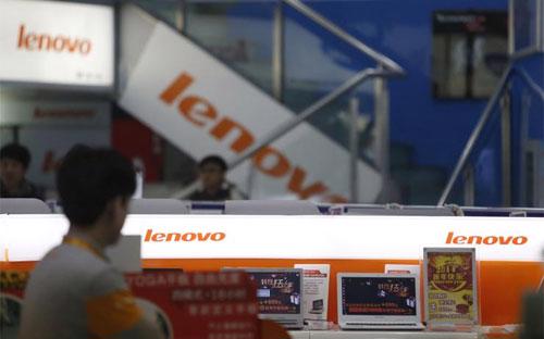 Một cửa hiệu bán máy tính Lenovo ở Thượng Hải.<br>