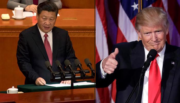 Chủ tịch Trung Quốc Tập Cận Bình (trái) và Tổng thống Mỹ Donald Trump.<br>