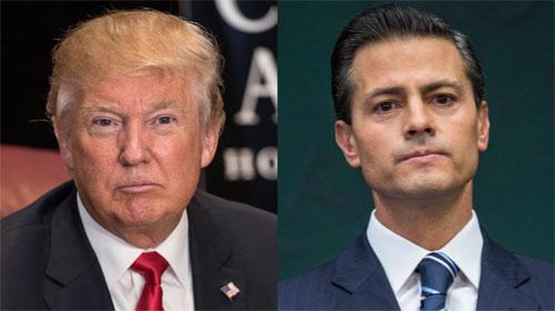Tổng thống Mỹ Donald Trump (trái) và Tổng thống Mexico Enrique Pena Nieto.<br>