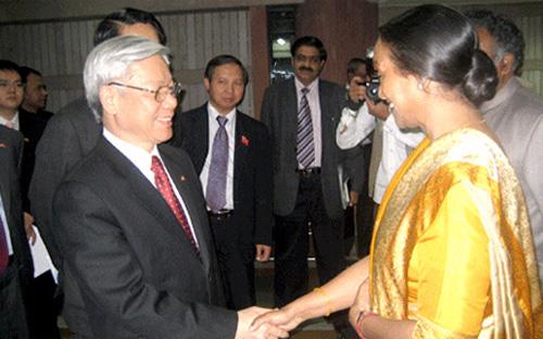Ông Nguyễn Phú Trọng thăm Ấn Độ năm 2010 với tư cách Chủ tịch Quốc hội - Ảnh: Chinhphu.