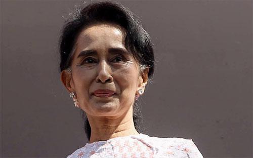 Chính trị gia dân chủ Aung San Suu Kyi của Myanmar - Ảnh: Bloomberg.<br>