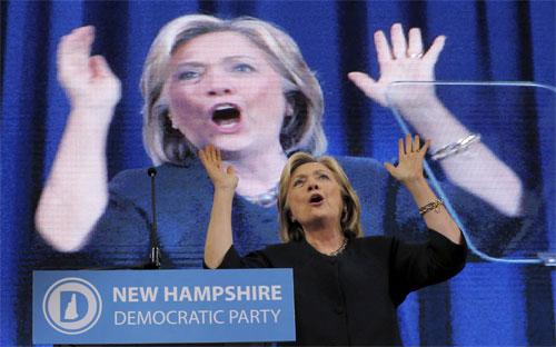 Bà Hillary Clinton vận động tranh cử ở bang New Hampshire hôm 19/9 - Ảnh: Reuters/BI.<br>