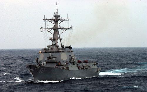 USS Lassen, chiến hạm Mỹ thực hiện cuộc tuần tra trên biển Đông hôm 27/10.<br>