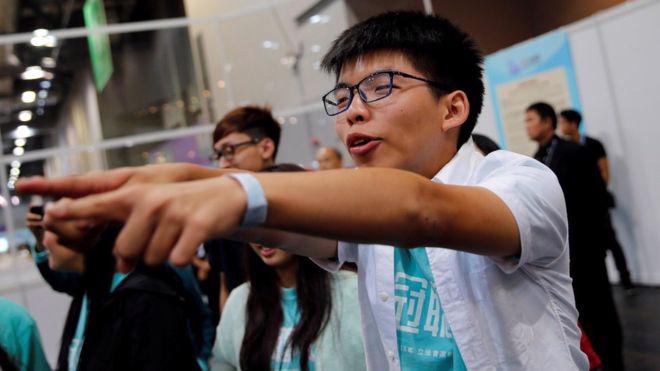 Thủ lĩnh sinh viên Hồng Kông Joshua Wong - Ảnh: Reuters/BBC.<br>