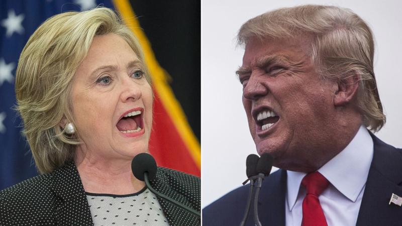 Hai ứng cử viên Tổng thống Mỹ Hillary Clinton (trái) và Donald Trump - Ảnh: ABC News.<br>
