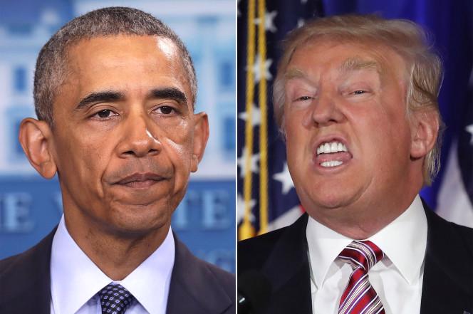 Tổng thống Mỹ Barack Obama (trái) và Tổng thống đắc cử Donald Trump.<br>