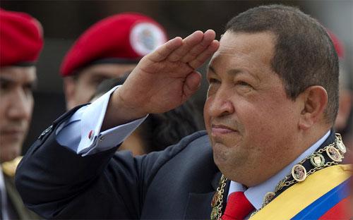 Tổng thống Venezuela, ông Hugo Chavez, trong một lễ diễu binh tại Caracas vào ngày 4/2/2012 - Ảnh: Juan Barreto/AFP/Getty Images.
