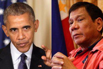 Tổng thống Mỹ Barack Obama (trái) và Tổng thống Philippines Rodrigo Duterte - Ảnh: ABC.<br>
