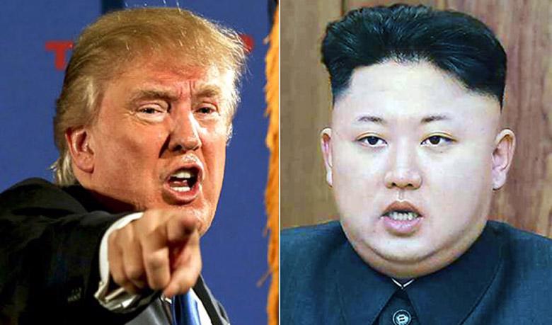 Tổng thống Mỹ đắc cử Donald Trump (trái) và nhà lãnh đạo Triều Tiên Kim Jong Un.<br>