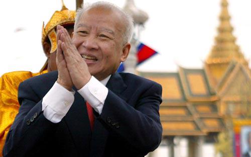 Cựu quốc vương Campuchia Norodom Sihanouk - Ảnh: AFP.<br>