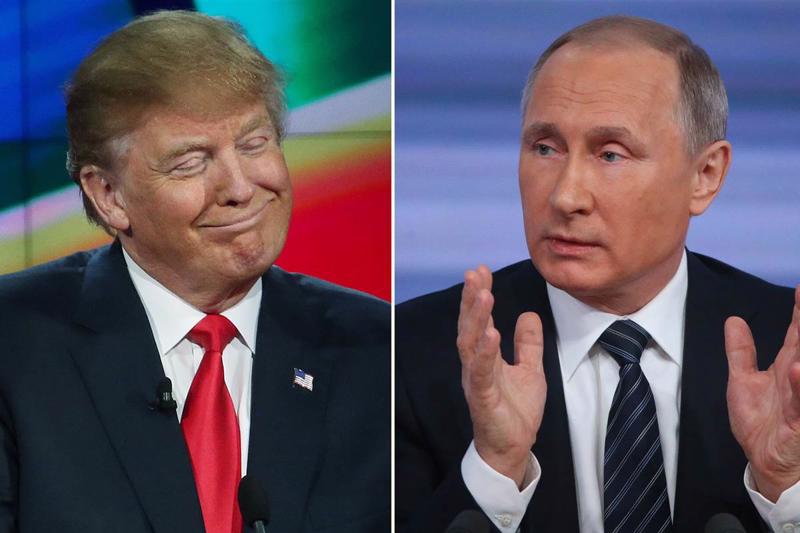 Tổng thống đắc cử của Mỹ Donald Trump (trái) và Tổng thống Nga Vladimir Putin (phải) - Ảnh: NBC News.<br>