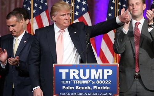 Trump phát biểu ngày 15/3 tại Palm Beach, Florida - Ảnh: USA Today/Getty.<br>