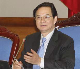 Thủ tướng Nguyễn Tấn Dũng tại phiên họp Thường trực Chính phủ chiều 15/1 - Ảnh: VNA.