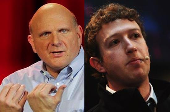 CEO Microsoft Steve Ballmer và CEO Facebook Mark Zuckerberg.