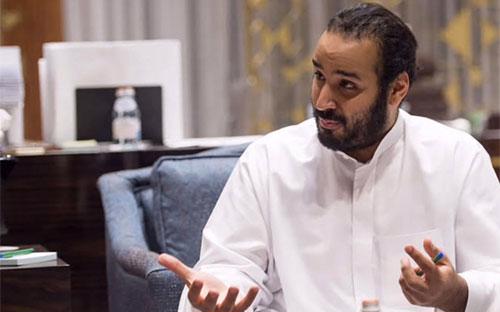 Hoàng tử Mohammed Bin Salman của Saudi Arabia trong cuộc trả lời phỏng vấn Bloomberg ở Riyadh - Ảnh: Bloomberg.<br>