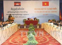 Quang cảnh Hội nghị Hợp tác và Phát triển các tỉnh biên giới Việt Nam - Campuchia lần thứ 6 - Ảnh: TTXVN.