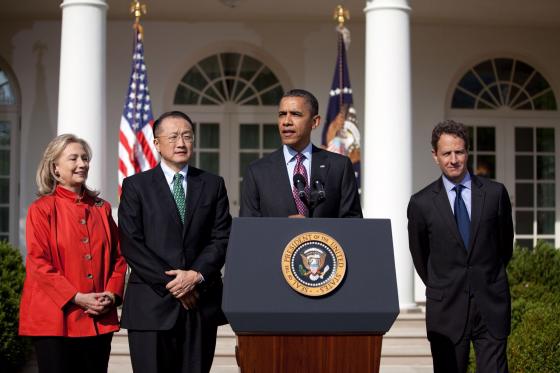 Thứ Sáu tuần trước, Tổng thống Mỹ Barack Obama đã đề cử ông Jim Yong Kim, Chủ tịch Đại học Darthmouth, là ứng cử viên của nước này cho ghế Chủ tịch WB - Ảnh: White House.