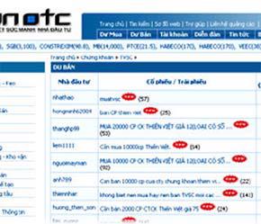 Rao mua cổ phiếu TVSC trên mạng sanotc.com sáng ngày 6/3.