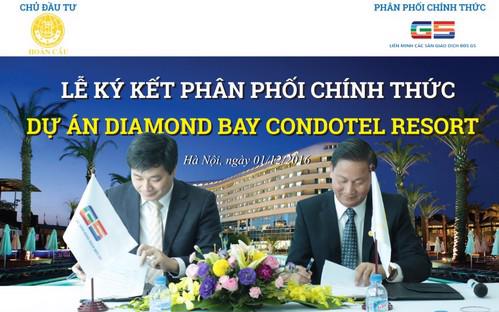 Diamond Bay Condotel Resort là một trong những dự án trọng điểm của tập 
đoàn Hoàn Cầu trong năm 2016, do đó việc lựa chọn đơn vị đối tác thực 
hiện dự án là vô cùng quan trọng.