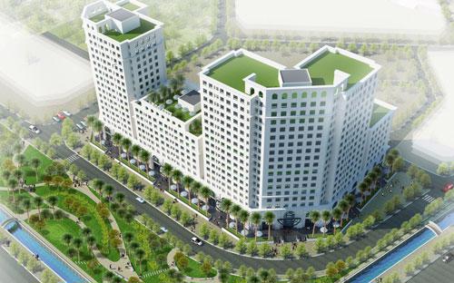 Phối cảnh tổng thể khu căn hộ Eco City Long Biên.