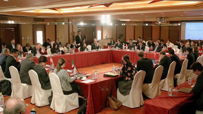 Các quan chức TPP-11 trong cuộc họp tại Tokyo, Nhật Bản ngày 23/1 - Ảnh: Kyodo.