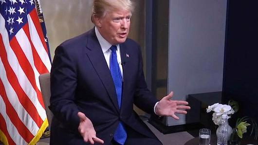 Tổng thống Mỹ Donald Trump trả lời phỏng vấn hãng tin CNBC tại WEF, Davos, Thụy Sỹ -  Ảnh: CNBC.