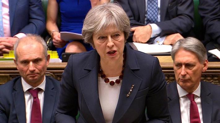 Thủ tướng Anh Theresa May phát biểu trước Quốc hội nước này ngày 14/3 - Ảnh: Reuters.