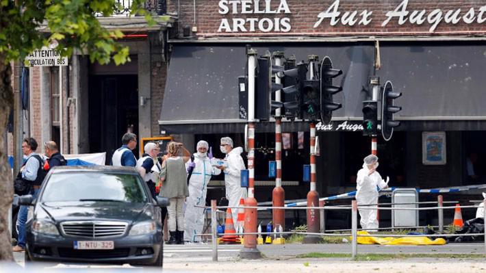 Quán cà phê ở thành phố Liege của Bỉ, nơi xảy ra vụ tấn công ngày 29/5 - Ảnh: Reuters.