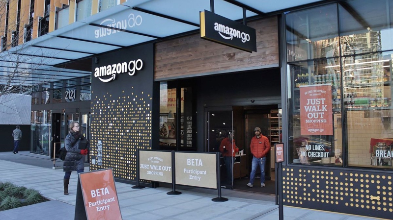 Cửa hiệu Amazon Go ở Seattle.