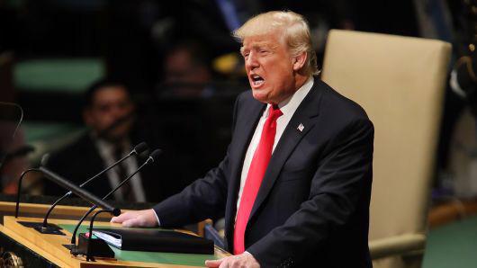 Tổng thống Mỹ Donald Trump phát biểu tại Liên hiệp quốc ở New York, Mỹ, ngày 25/9 - Ảnh: Getty.