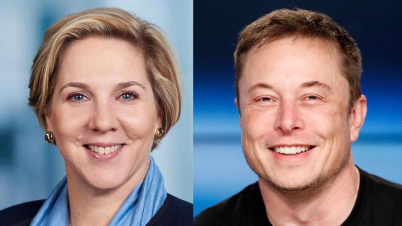 Bà Robyn Denholm (trái) và ông Elon Musk - Ảnh: Reuters.