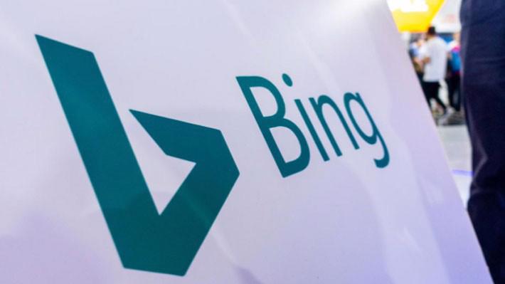 Logo của công cụ tìm kiếm Bing tại một sự kiện ở Thượng Hải hồi tháng 9/2018 - Ảnh: Reuters.