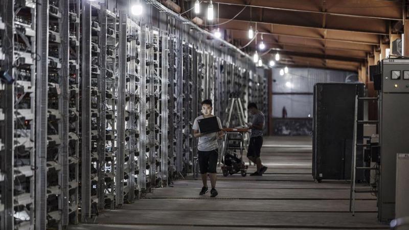 Bên trong một mỏ Bitcoin của Bitmain ở Mông Cổ - Ảnh: Bloomberg.