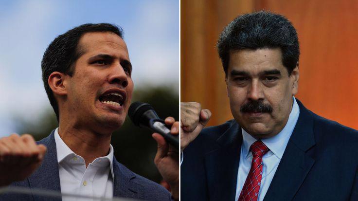 Thủ lĩnh phe đối lập Venezuela, ông Juan Guaido (trái), và Tổng thống nước này Nicolas Maduro.