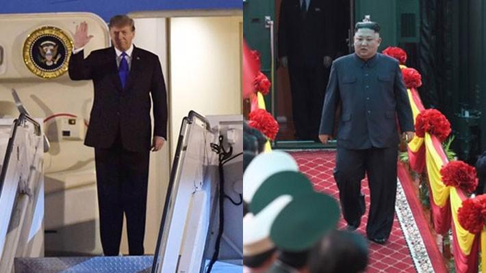 Tổng thống Mỹ Donald Trump (trái) và Chủ tịch Triều Tiên Kim Jong Un đến Việt Nam ngày 26/2 - Ảnh: Quang Phúc-Gia Linh.