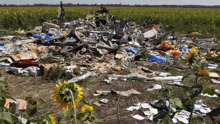 Hiện trường vụ rơi chuyến bay MH17 ở miền Đông Ukraine hồi năm 2014 - Ảnh: Reuters.