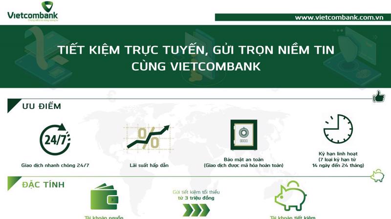 Lãi suất tiết kiệm trực tuyến Vietcombank cao hơn lãi suất tiết kiệm tại quầy cũng là yếu tố chủ chốt thu hút người dùng chuyển sang dịch vụ này.