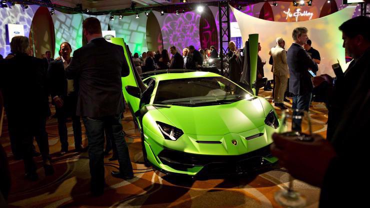 Một siêu xe Lamborghini Aventador tại một triển lãm ở Detroit tháng 1/2019 - Ảnh: Bloomberg/CNBC.