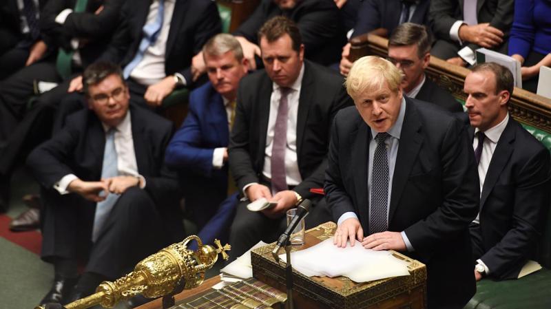 Thủ tướng Anh Boris Johnson tại Quốc hội Anh hôm 19/10 - Ảnh: Reuters.