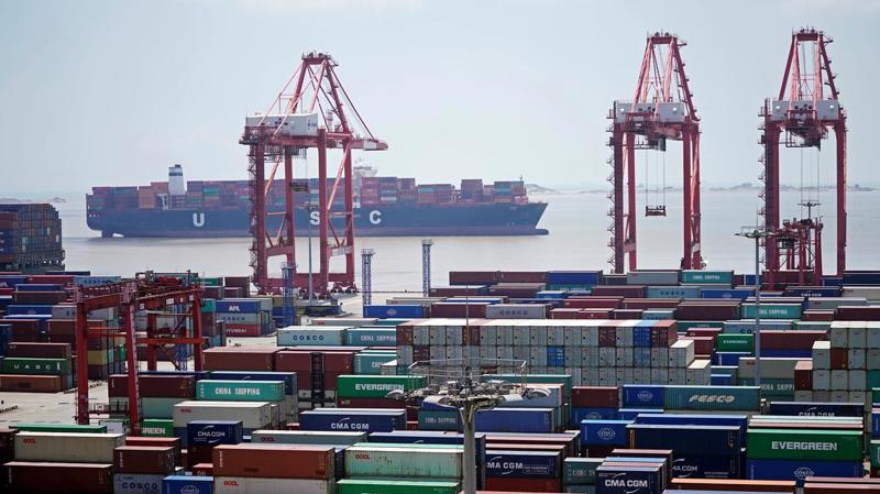 Những container hàng hóa ở cảng nước sâu Yangshan, Thượng Hải, Trung Quốc - Ảnh: Reuters.