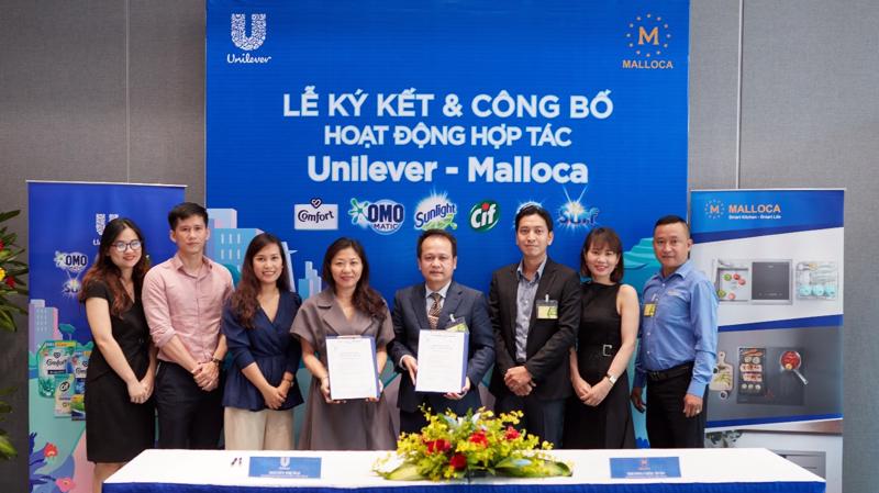 Đại diện Malloca và Unilever tại lễ ký kết Thỏa thuận hợp tác chiến lược. Ảnh: Malloca Việt Nam.
