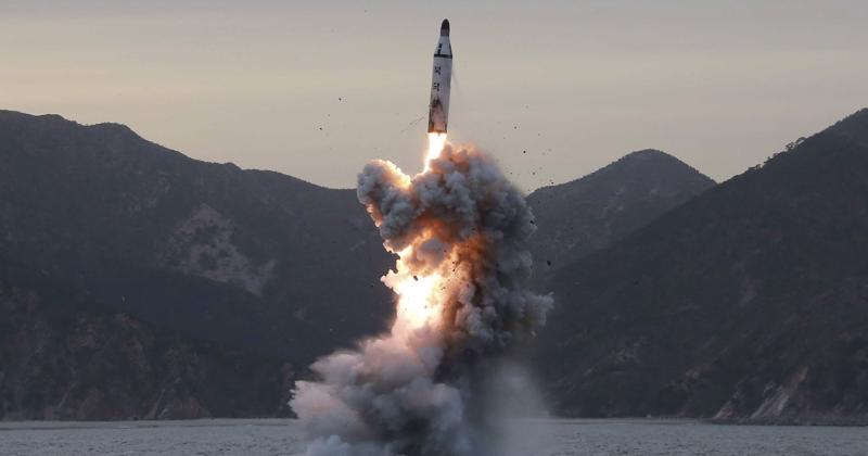 Một vụ thử tên lửa của Triều Tiên - Ảnh: KCNA/EPA.<br>