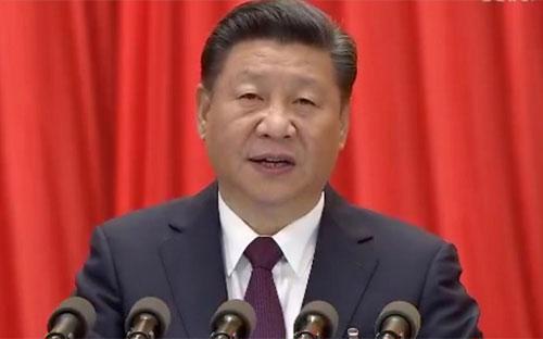 Ông Tập Cận Bình, Tổng bí thư Đảng kiêm Chủ tịch nước Trung Quốc, phát biểu khai mạc Đại hội Đảng Cộng sản Trung Quốc tại Bắc Kinh sáng 18/10 - Ảnh: SCMP.<br>