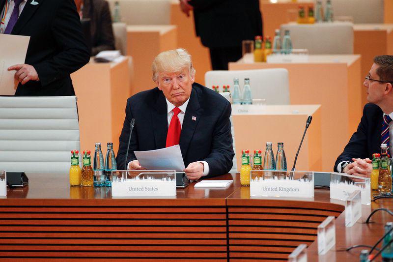 Tổng thống Mỹ Donald Trump tại một cuộc họp trong khuôn khổ thượng đỉnh G20 ở Hamburg, Đức - Ảnh: Getty/Bloomberg.<br>