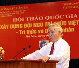 GS. Đào Nguyên Cát, Tổng biên tập Thời báo Kinh tế Việt Nam phát biểu tại hội thảo - Ảnh: Mạnh Thắng.