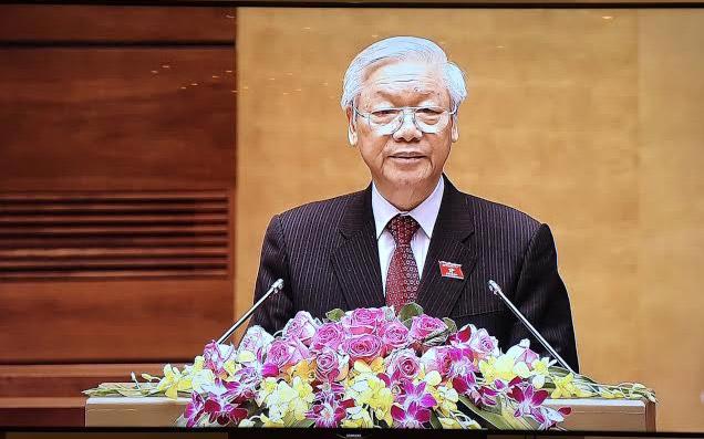 Tổng bí thư Nguyễn Phú Trọng phát biểu tại phiên khai mạc kỳ họp thứ nhất của Quốc hội khoá 14.