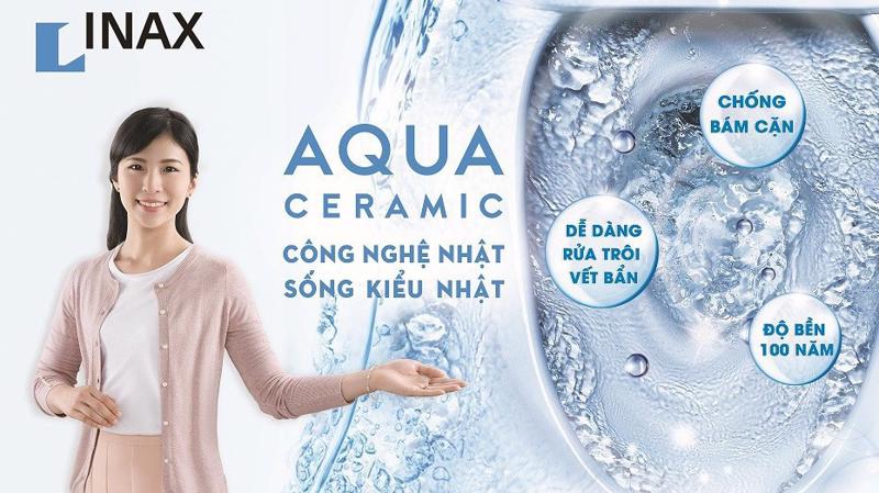 Tính thẩm mĩ của các sản phẩm Inax cho đến công nghệ Aqua Ceramic mang đến lớp sứ vệ sinh chống bám cặn silica tối đa, giữ độ trắng bóng.