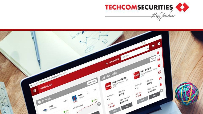 Techcom Securities là công ty con 100% vốn sở hữu thuộc ngân hàng Kỹ Thương Việt Nam (Techcombank).