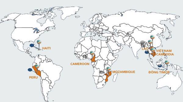 Bản đồ đầu tư của Viettel trên thế giới. Viettel hiện có khoảng 60 triệu thuê bao ở Việt Nam và hơn 30 triệu thuê bao tại 10 quốc gia khác, chủ yếu ở châu Á và châu Phi.